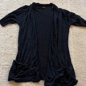 Maurices Black Open-Front Cardigan